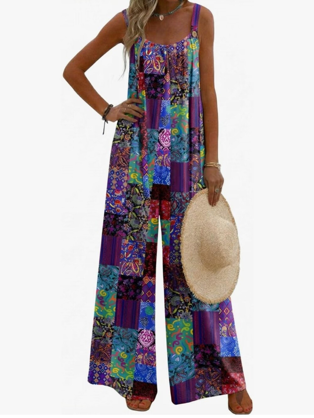 Overall Summer Loose Wide Leg Jumpsuit Boho